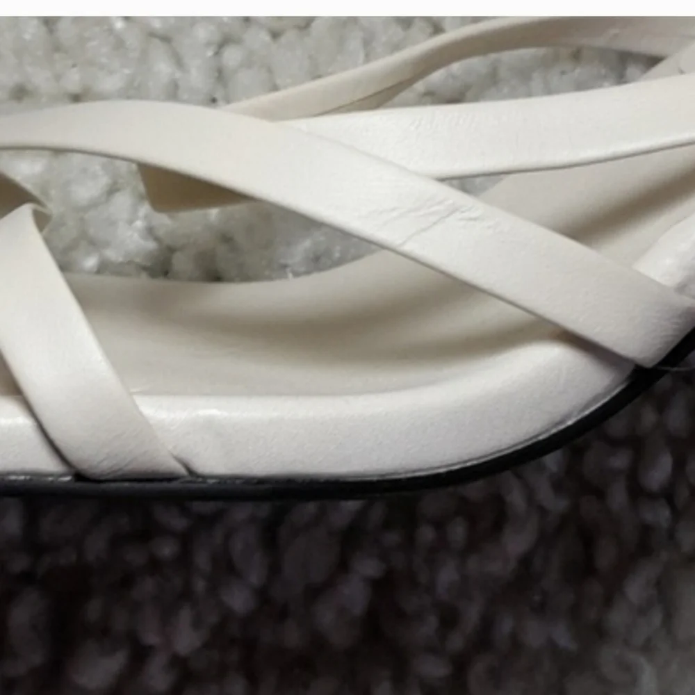 ZARA White Strappy Cylinder Heels Size 41